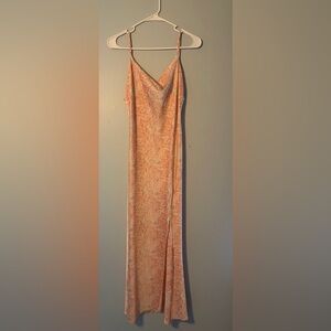 Floral Slip Dress in Peach and Cream